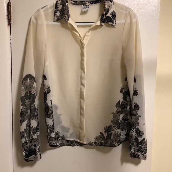 Vero Moda Sheer Floral Blouse - Picture 1 of 4